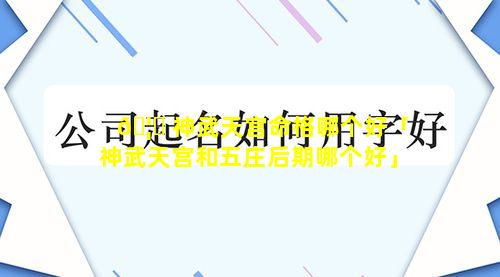 🦁 神武天宫命格哪个好「神武天宫和五庄后期哪个好」